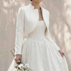 Elegant White Bridal Gown with Jacket